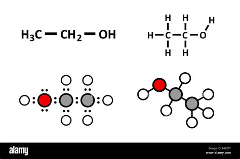 Alcohol Ethanol Ethyl Alcohol Molecule Chemical Structure Stylized
