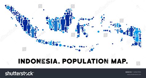 Vector Population Indonesia Map Demography Abstraction Stock Vector Royalty Free 1120567955