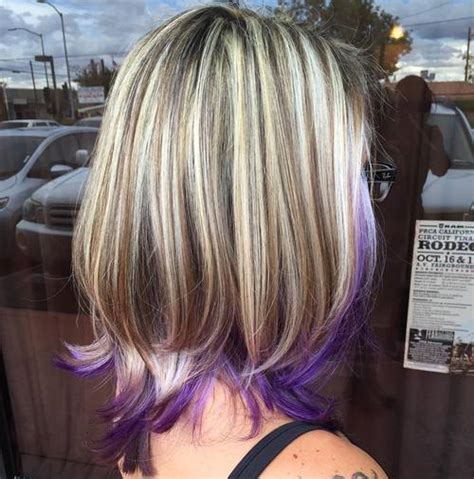 Sassy Purple Highlighted Hairstyles For Short Medium Long Hair
