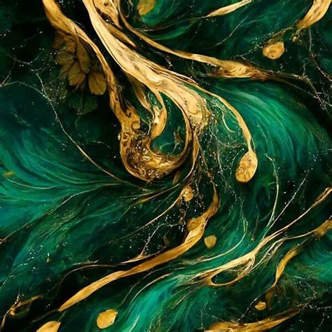 Emerald Green And Gold Flowy Marble Print By Hadeeeel Redbubble