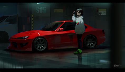 Pin by Venus on Art 2.0 | Jdm wallpaper, Red car, Anime