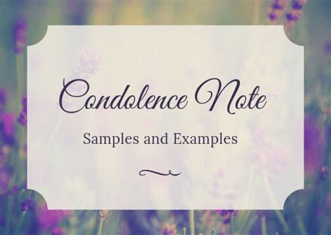 Condolence Note Samples And Examples Sympathy Message Ideas