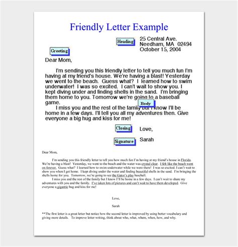 10 Free Friendly Letter Templates And Examples Word Pdf
