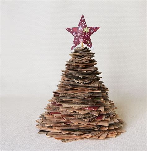 Newspaper Tree Diy Christmas Tree Christmas Ornaments Christmas Diy