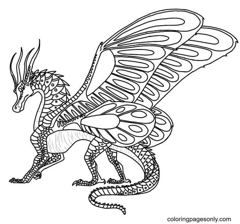 Wings of Fire Silkwing Dragon Coloring Page - Free Printable Coloring Pages