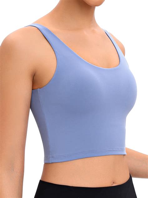 Focussexy Womens Yoga Tank With Built In Bra Padded Sports Bra Wireless Cami Shirt Summer Vest