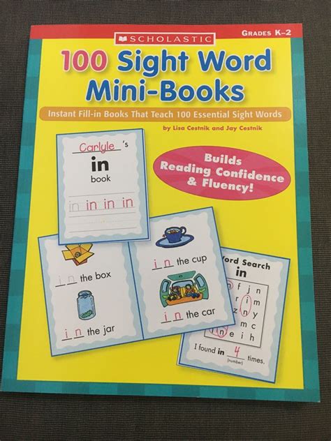 Scholastic 100 Sight Word Mini Books For Kindergarten K2 Kids Children