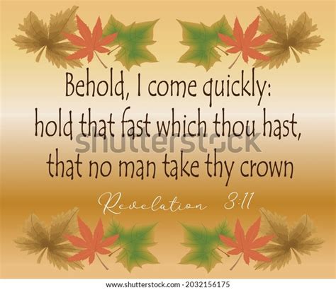 Bible Verse Revelation 311 Behold Come Stock Vector Royalty Free