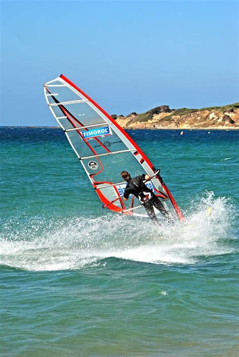 Windsurfer Off Valdevaqueros Beach Tarifa Spain Editorial Image