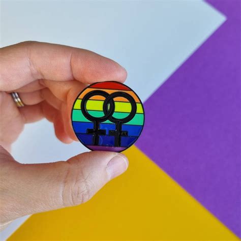 lesbian symbol rainbow enamel pin lesbian badges lapel pins for women who love women ts for