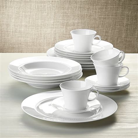 White Pearl 20 Piece Dinnerware Set Crate And Barrel