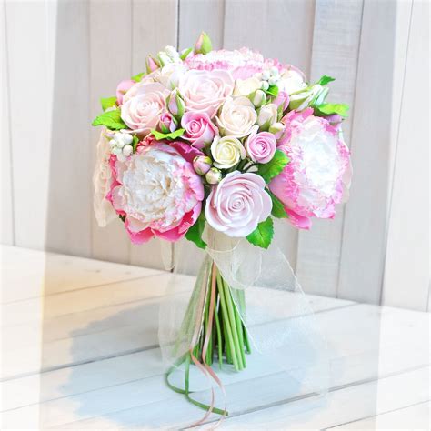 Pink Peony Bridal Bouquet Handmade With Love Oriflowers