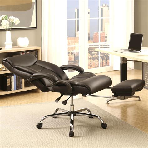 Reclining office chairs come with various benefits for people who spend many hours seated at their desks. A Line Furniture Executive Adjustable Reclining Office ...