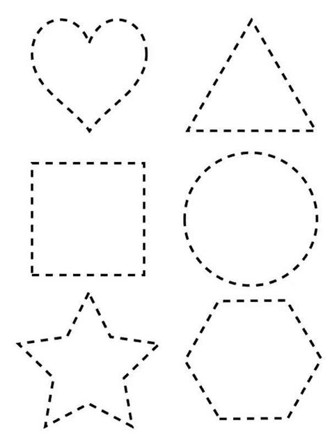 Dotted Line Shapes Coloring Page - NetArt | Teach - Fine motor