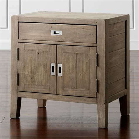 Bedside table wooden crate nightstand. Morris Ash Grey Nightstand | Crate and Barrel