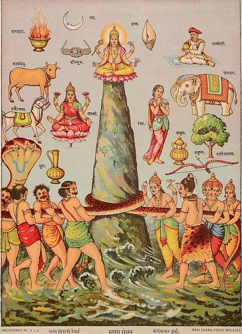 Lakshmi And The Churning Of The Milky Ocean A Hindu Legend — Parampara