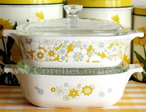 ware corning patterns corelle dishes pyrex dinnerware dish casserole pattern floral bouquet corningware pyroceram bowls late cookware kitchenware early collectors
