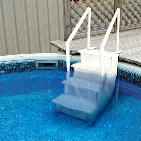 Xtremepowerus 32 In Plastic Pool Safety Ladder 4 Step Deck Stairs For Above Ground Pools 75137