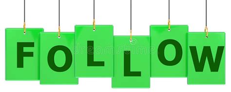 Follow Me Banner In Memphis Style With Typography Heart Green Color
