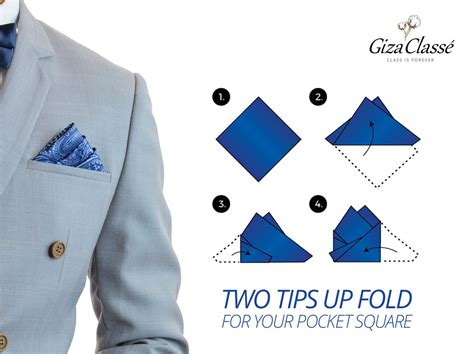 Of course, the pocket square is only one part of the equation. Two tips up fold suits any pocket square color & pattern. It creates a formal look when combined ...