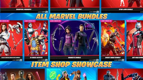 All Marvel Bundles Item Shop Showcasepreview Fortnite Youtube