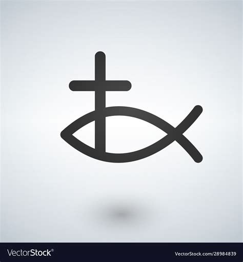 Jesus Fish And Cross Icon Royalty Free Vector Image