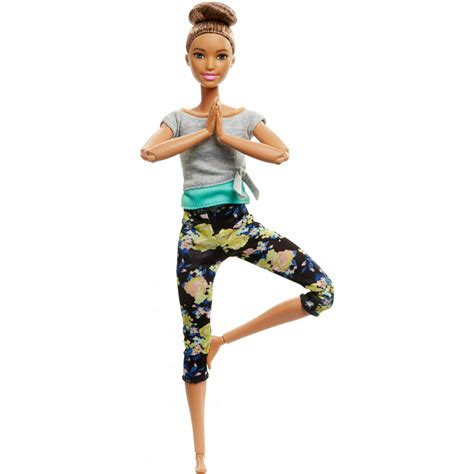 Barbie Made To Move Doll With Yellow Floral Pattern Yoga Pants