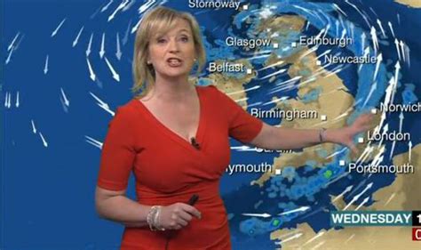 Carol Kirkwood Delivers Bbc News Weather In Curve Hugging Red Dress Boobs Cleavage Uk News