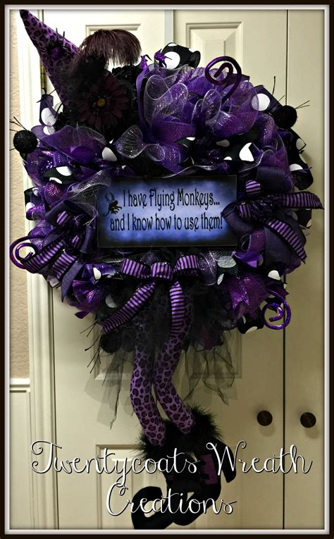 Purple Leopard Witch Deco Mesh Wreath By Twentycoats Wreath Creations