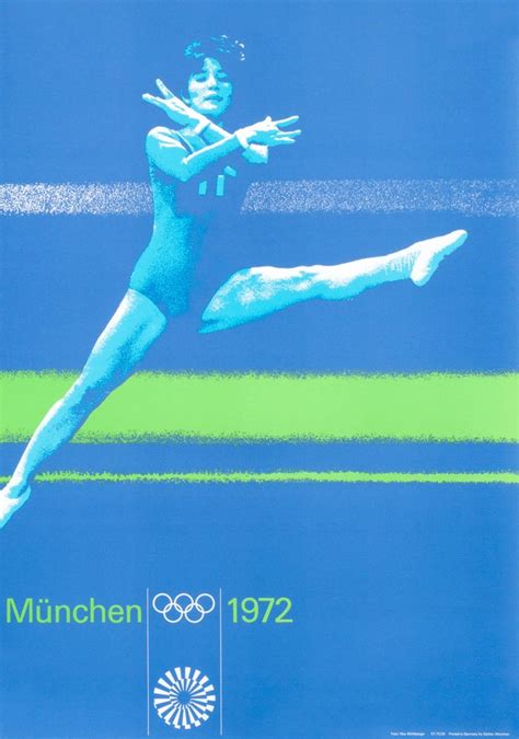 Otl Aicher Olympic Games 1972 Womens Gymnastics Munich Sports Original Vintage Poster At