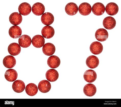 Numeral 87 Eighty Seven From Decorative Balls Isolated On White