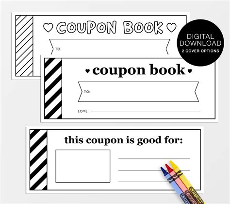 Kids Printable Coupon Book Diy Coupon Template Personalized Etsy