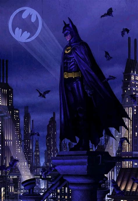 1989 Batman Movie Poster Print Michael Keaton Dc Etsy