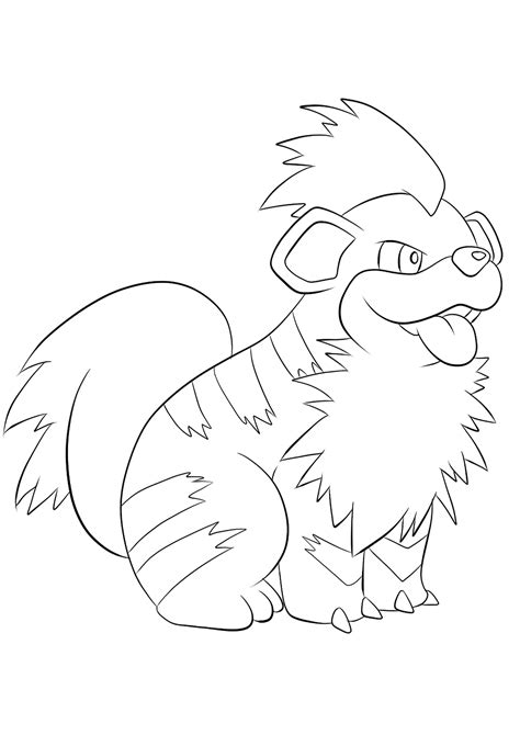 Pokemon Growlithe Coloring Pages Sketch Coloring Page