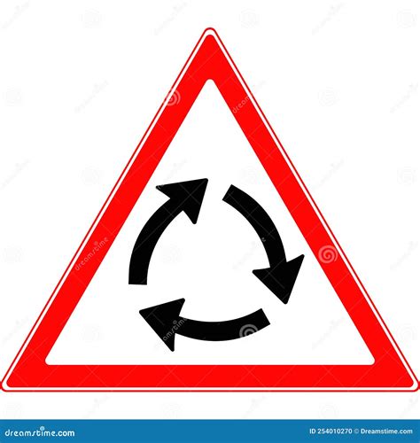 Road Sign Intersection With Circular Traffic Vector Image Stock