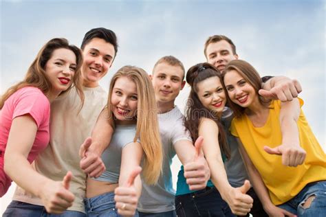 Group Of Happy Young People Laughing Stock Photo Image Of Male