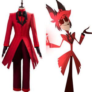 Hazbin Hotel Alastor Cosplay Costume Uniform Halloween Outfit Suit Red