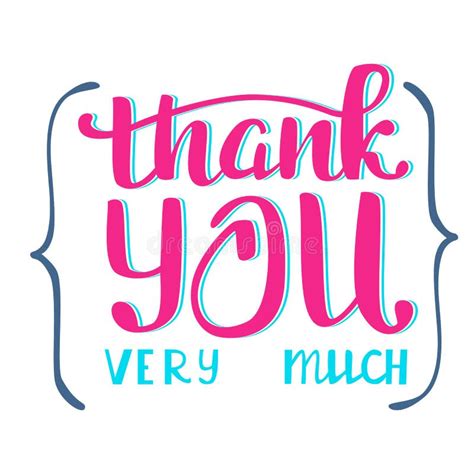 Thank You Very Much Hand Lettering Inscription Stock Vector