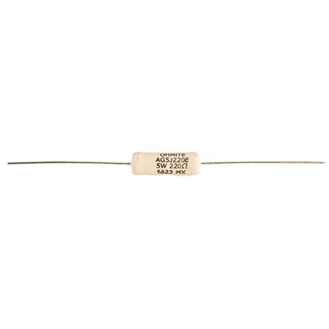 Ohmite Ag5j220e 220r 5 5w Audio Gold Wirewound Axial Resistor Rapid