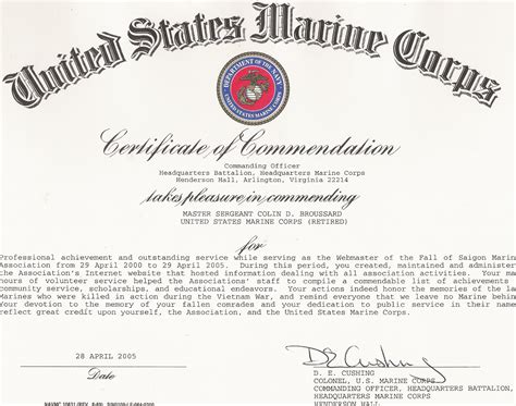 Letter Of Commendation And Security Services Provider Officers