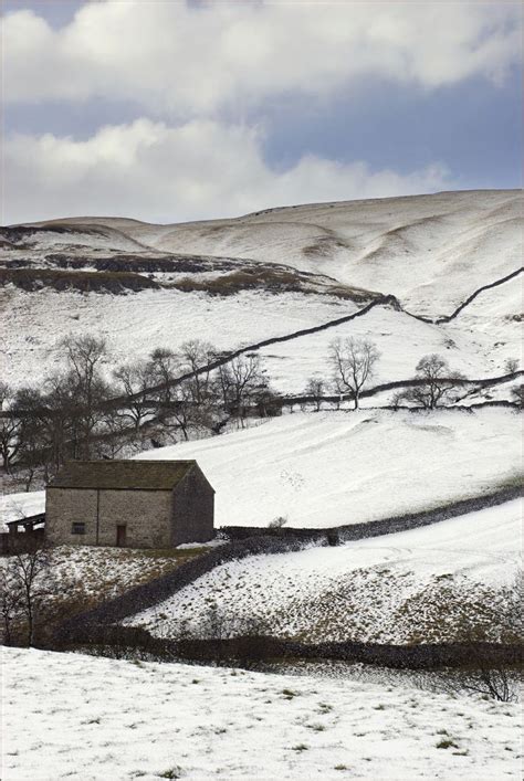 Winter Fell Barn In The Village Of Kettlewell Grey Point Yorkshire