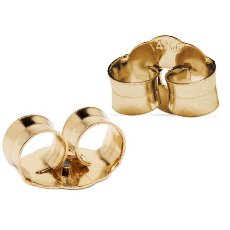 K Solid Yellow Gold Threaded Push On Screw Off Replacement Earring