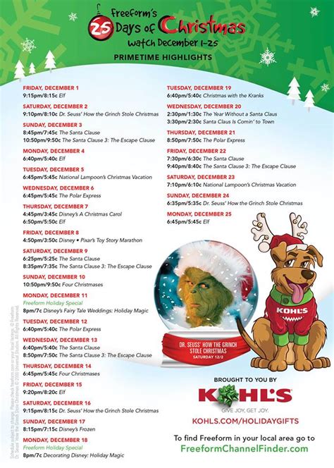 Free Form 25 Days Of Christmas Schedule Printable Printable Forms