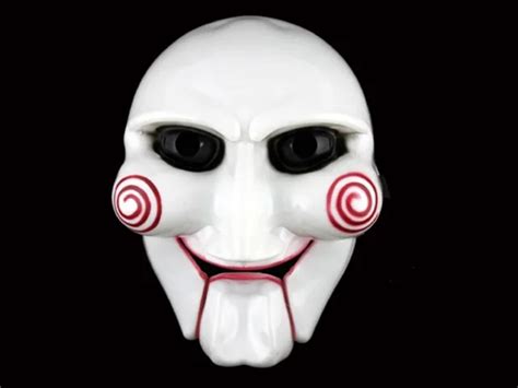White Full Face Cosplay Saw Puppet Masquerade Horror Scary Mask For