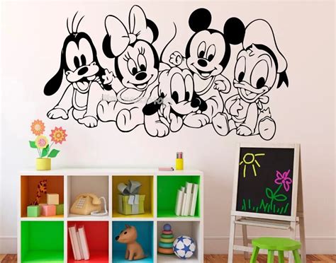 Mickey Mouse Minnie Mouse Wall Decal Cartoon Vinyl Sticker Wall Art