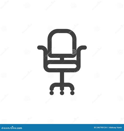 Office Chair Line Icon Stock Vector Illustration Of Office 246790124