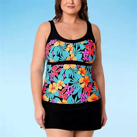 Zeroxposur Floral Tankini Swimsuit Top Plus Color Cascade Jcpenney