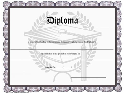 Free Printable Homeschool Diploma Template Addictionary