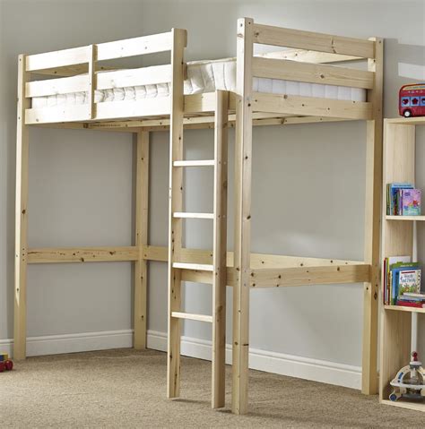 Solid wood with 1,000 lbs. Icarus 4ft Small Double HEAVY DUTY Solid Pine HIGH SLEEPER ...