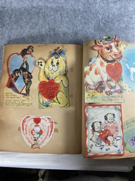 Scrapbook35 Pages Of Vintage 40s Birthdayvalentines Cards Approx